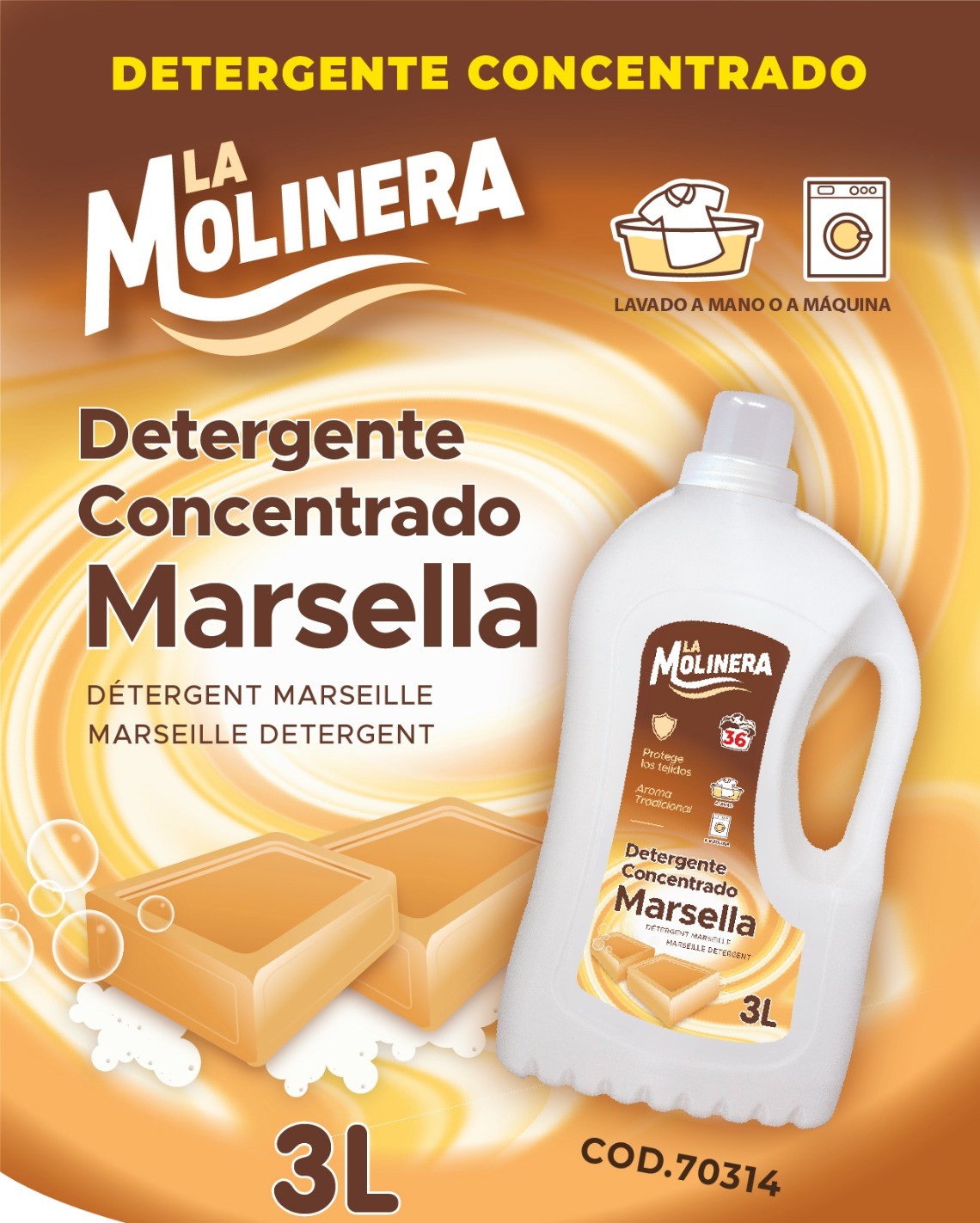 Detergente Marsella LA MOLINERA 3L 