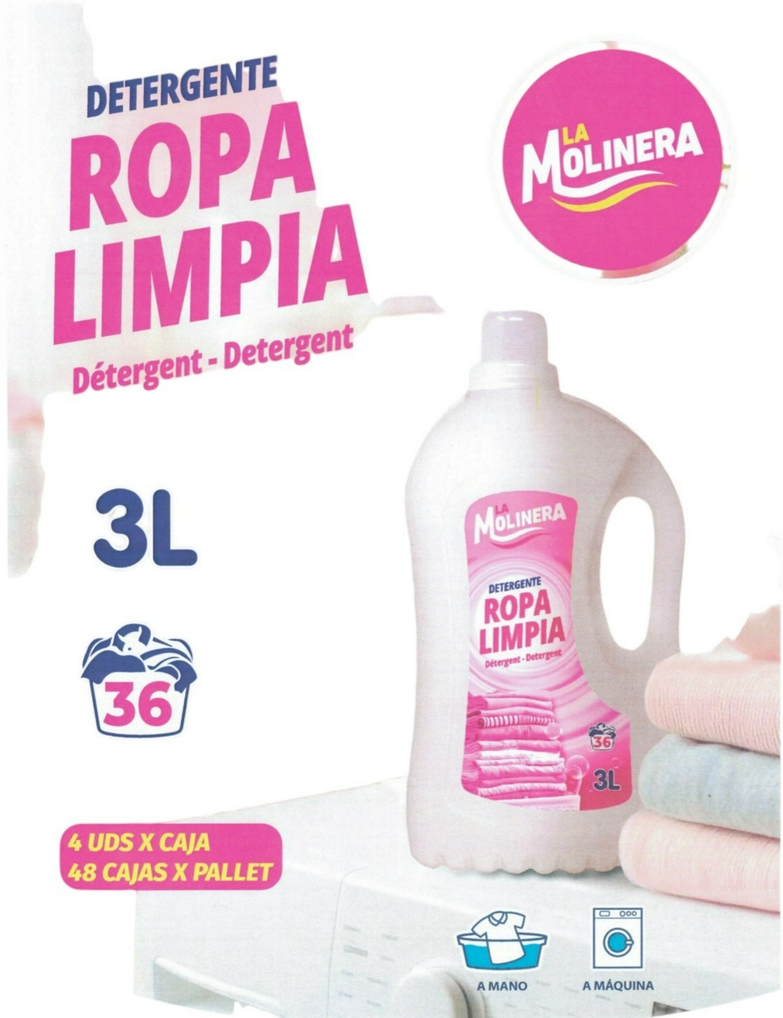 Detergente Ropa Limpia LA MOLINERA 3L Cj*4uds