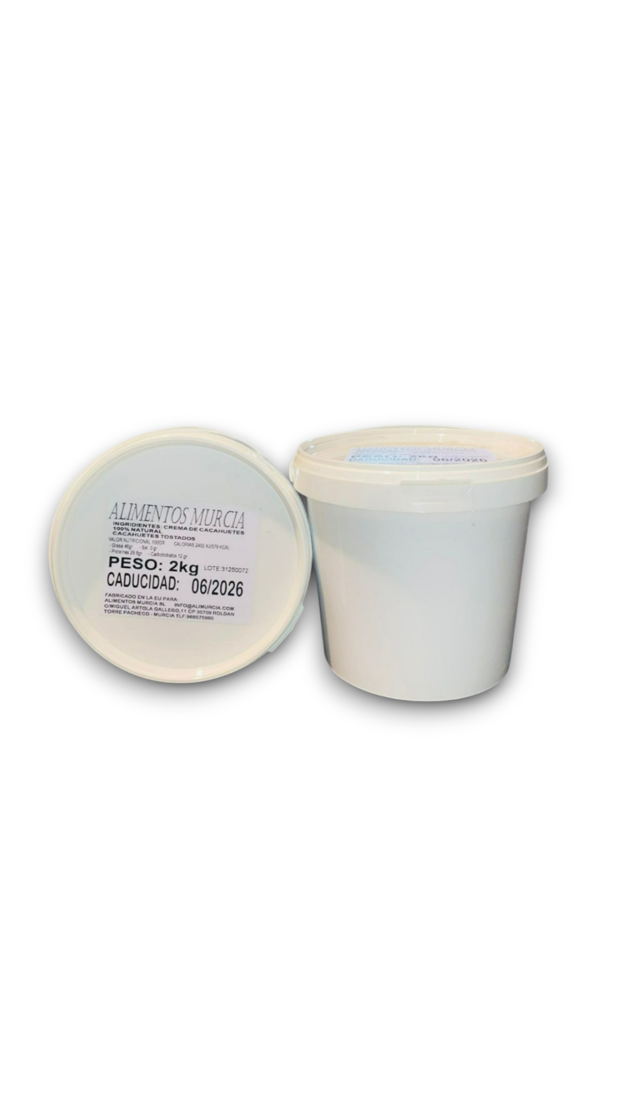 Crema De Cacahuete 2kg Plástico Blanco