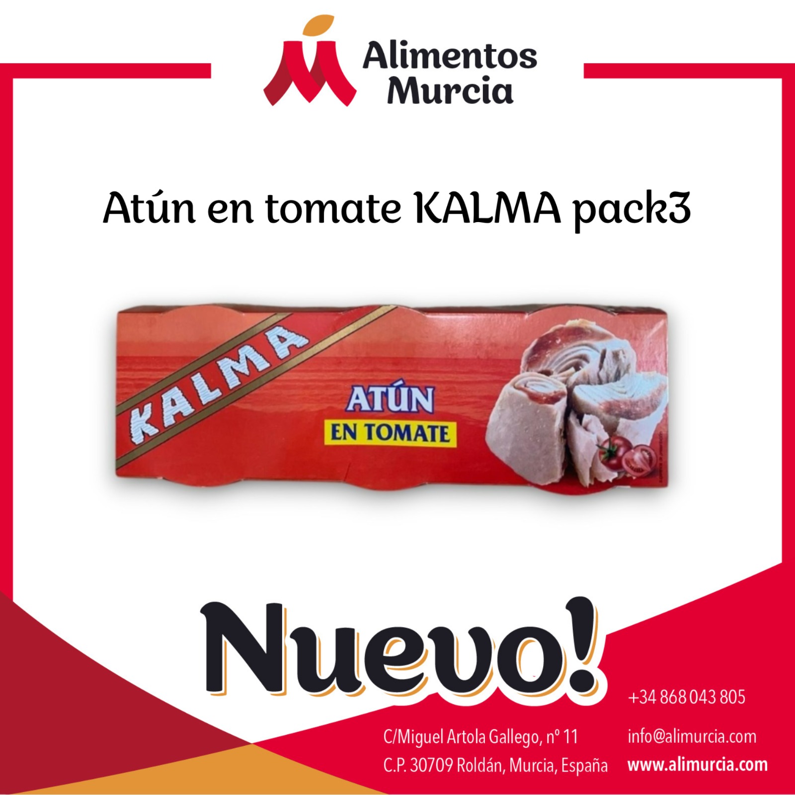 Atún En Tomate KALMA Pack3 Cj*20uds CjxPLT*98