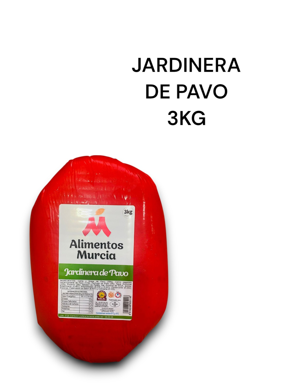 Jardinera De Pavo Halal Campera 3kg Cj*2uds